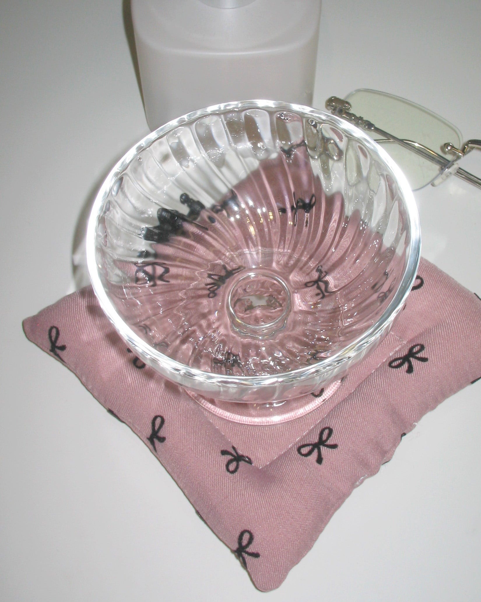 Pink Bow Print Fabric Coaster