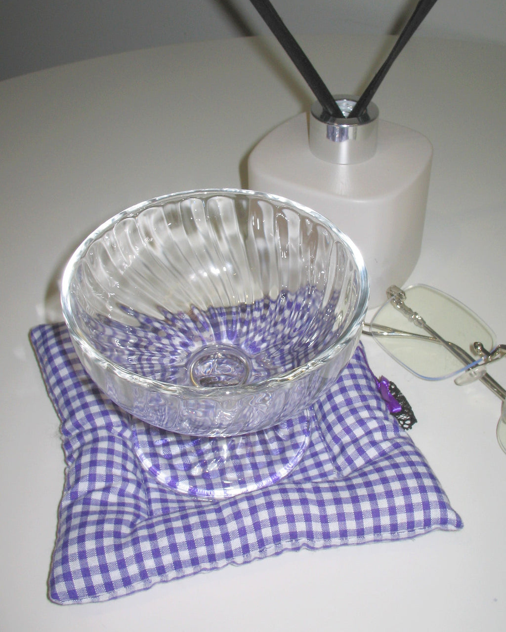 Purple Gingham Ribbon Coaster