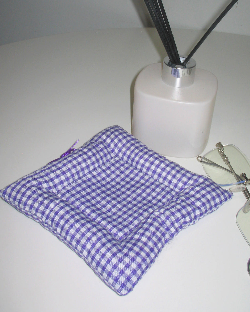 Purple Gingham Ribbon Coaster