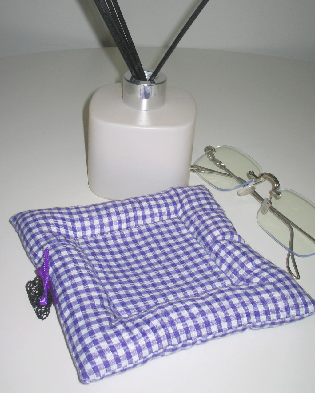 Purple Gingham Ribbon Coaster