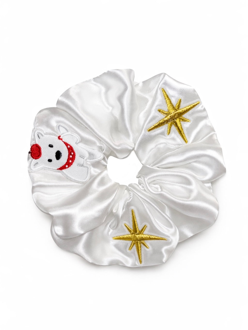 Embroidered Puppy Star Scrunchie