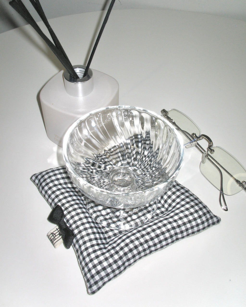 Gingham Bow Reversible Coaster