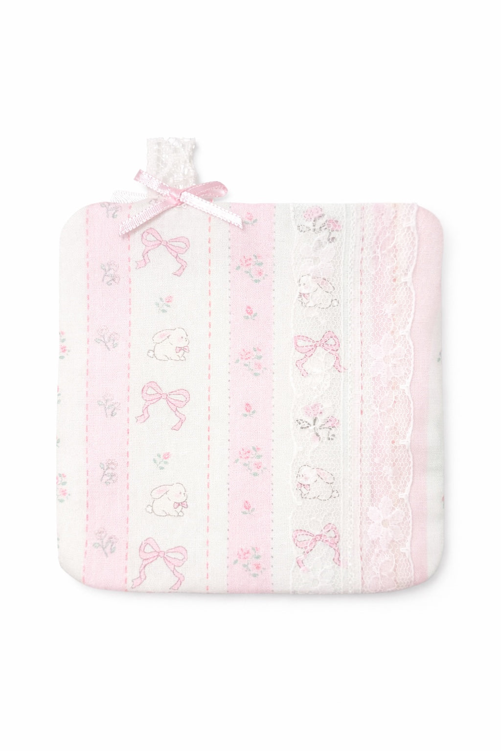 Square Coaster – Bunny & Lace (Pink)