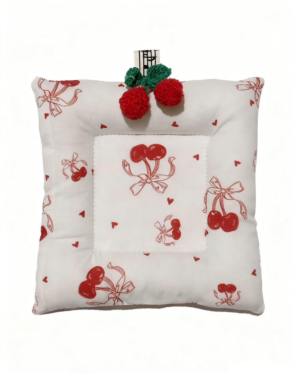 Crochet Cherry Reversible Coaster