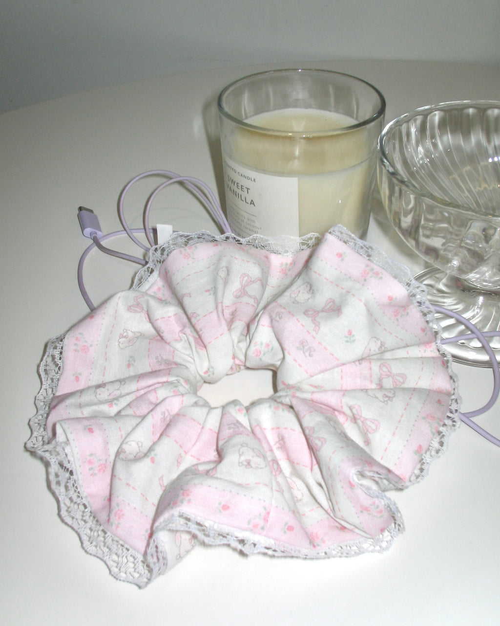 Bunny & Bow Lace Scrunchie