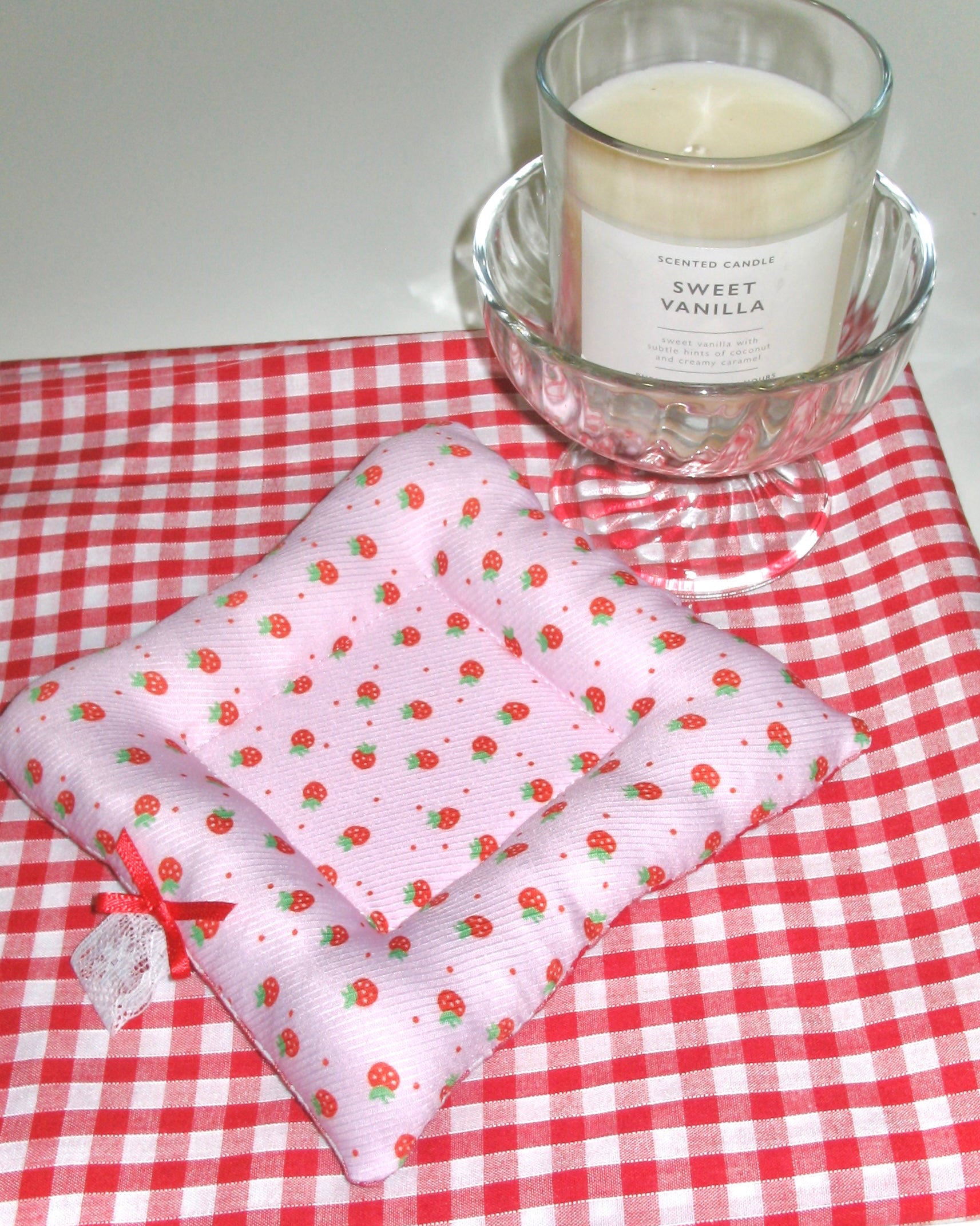 Strawberry Bow Reversible Coaster
