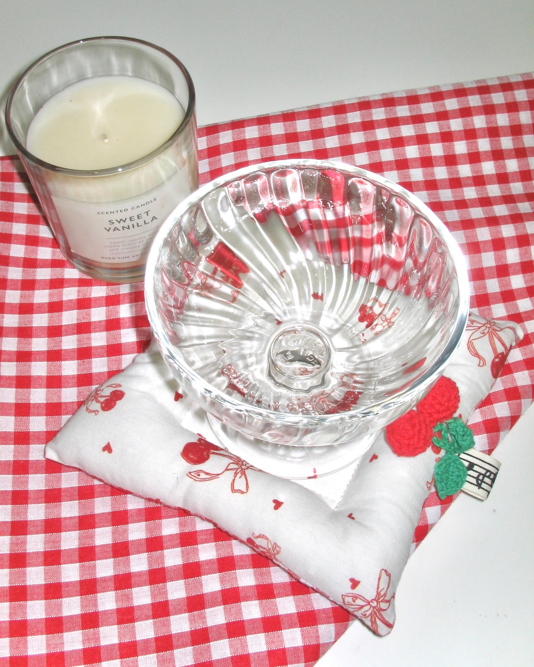 Crochet Cherry Reversible Coaster