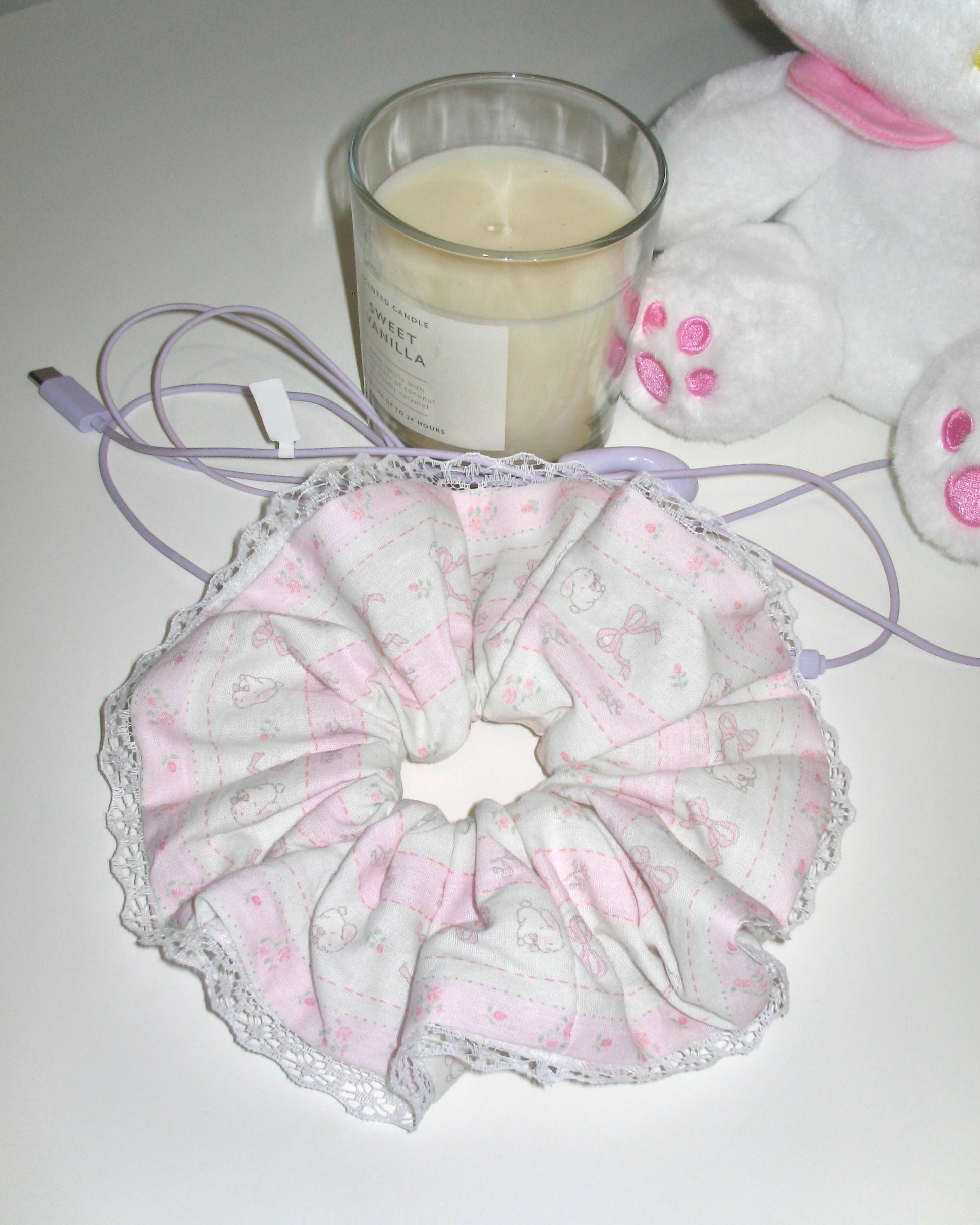 Bunny & Bow Lace Scrunchie