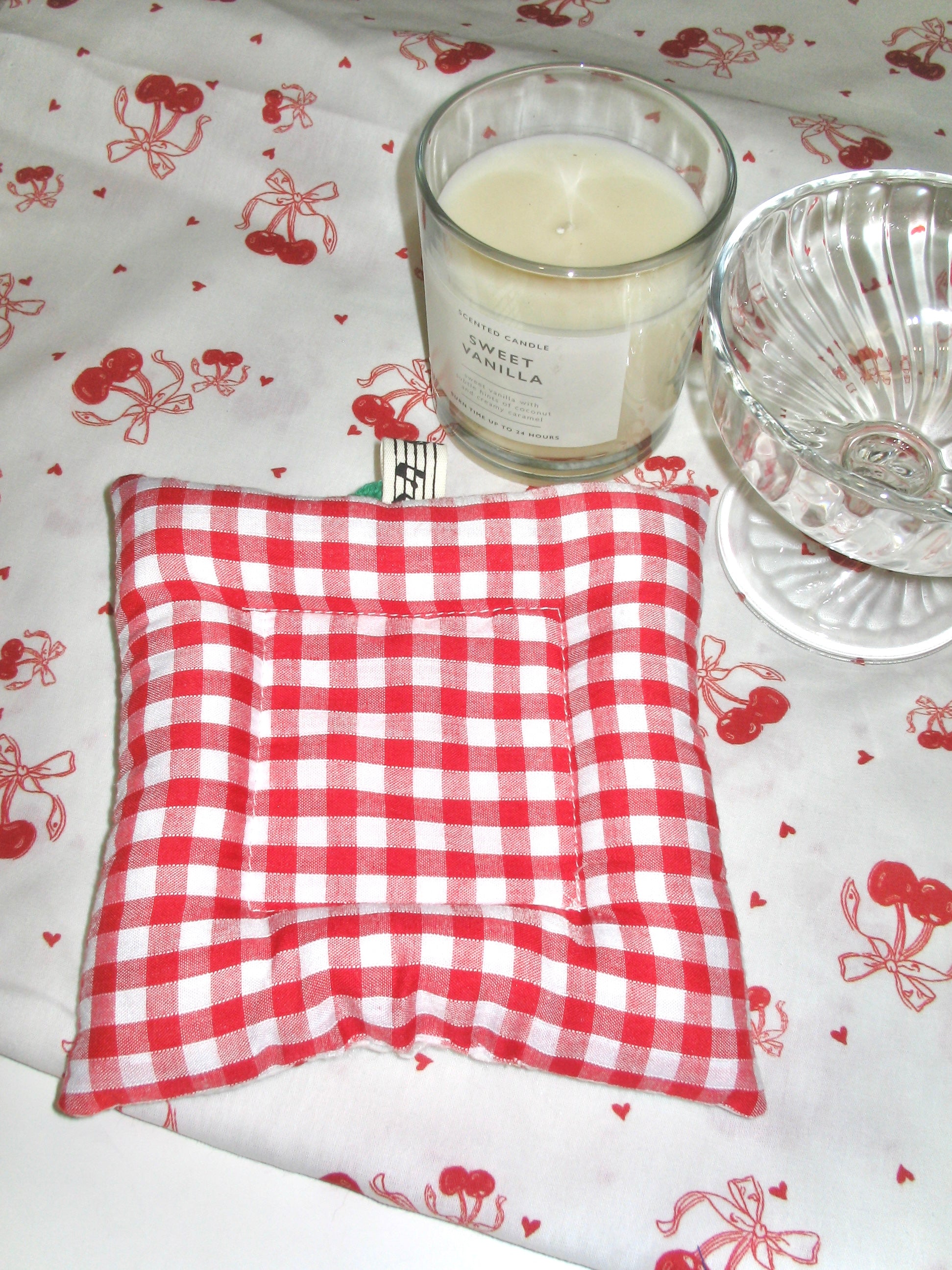 Crochet Cherry Reversible Coaster