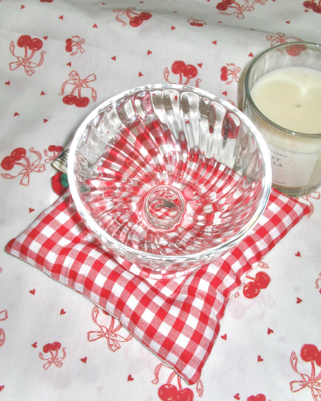 Crochet Cherry Reversible Coaster