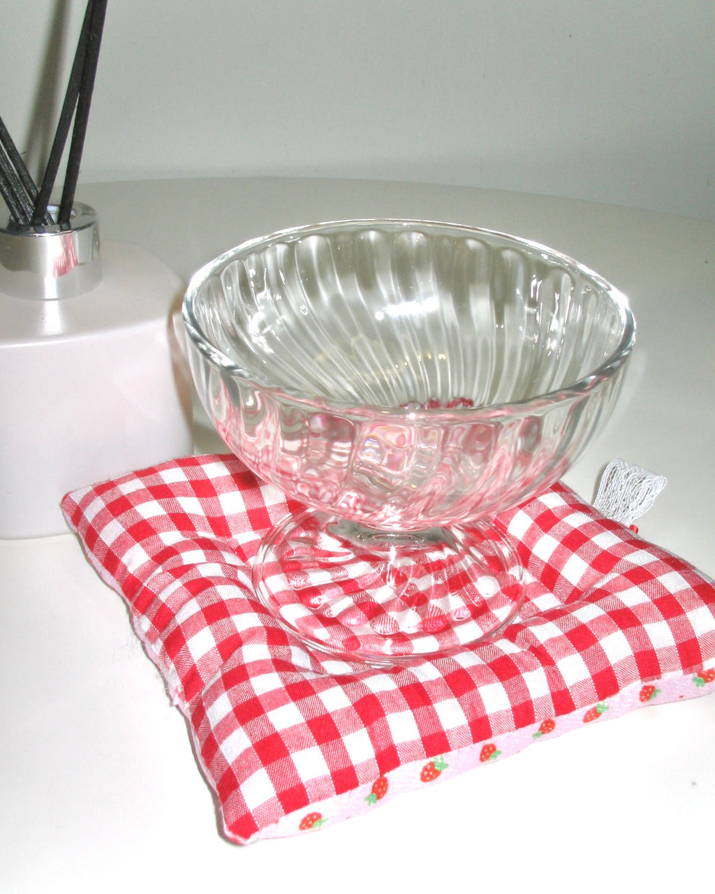 Strawberry Bow Reversible Coaster