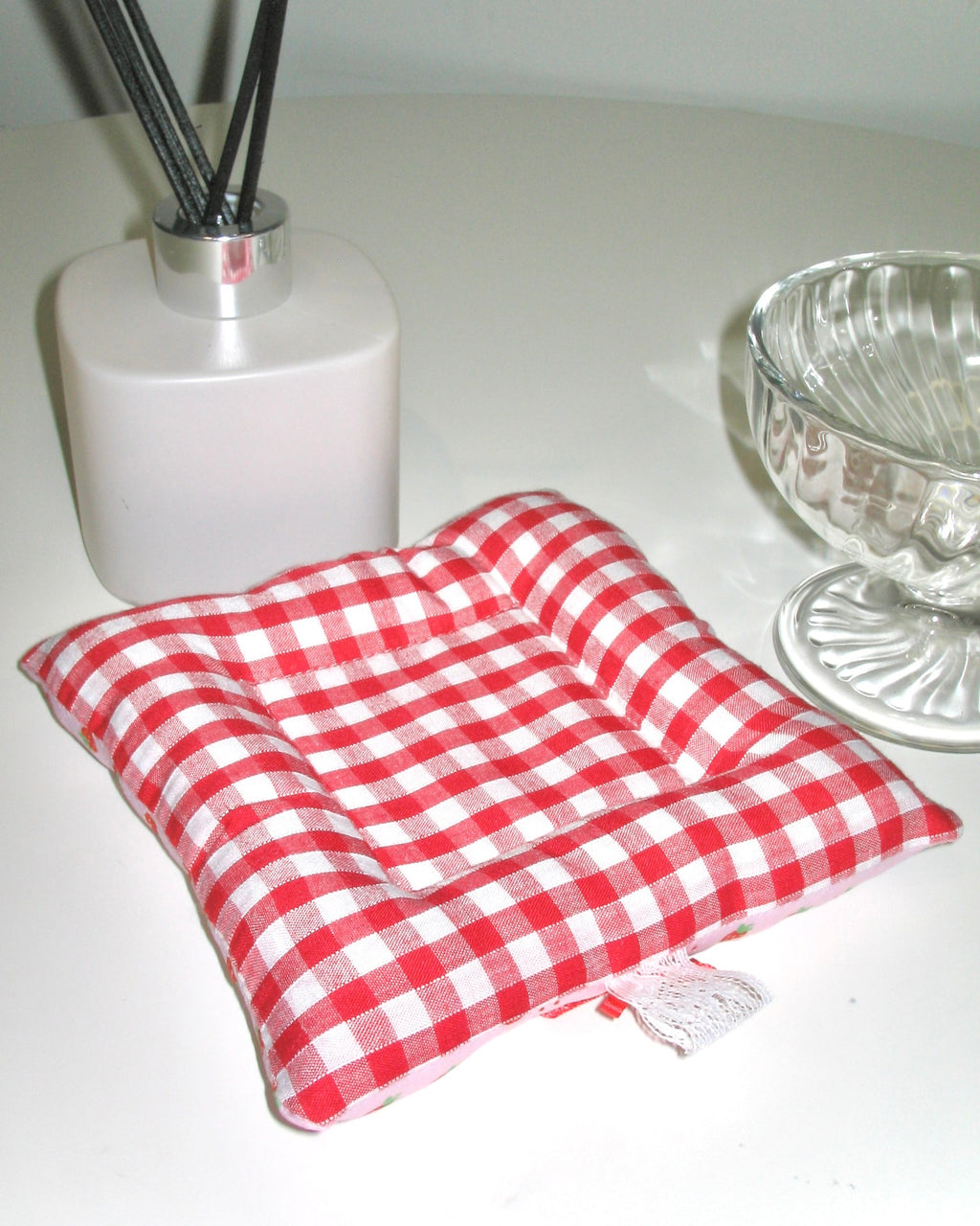 Strawberry Bow Reversible Coaster