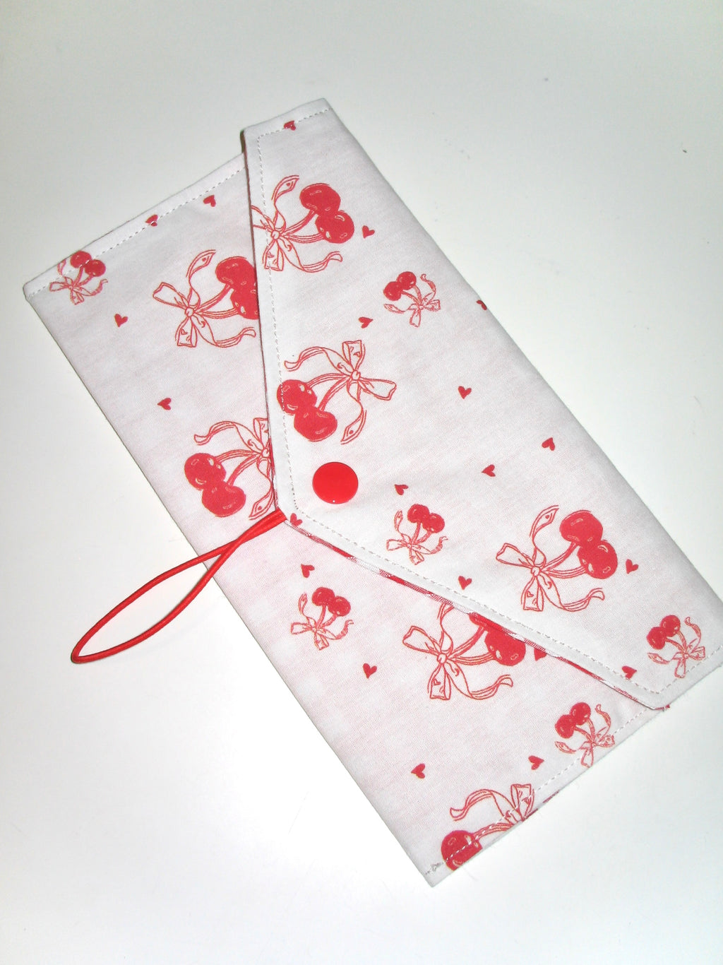 Cherry Print Envelope Pouch