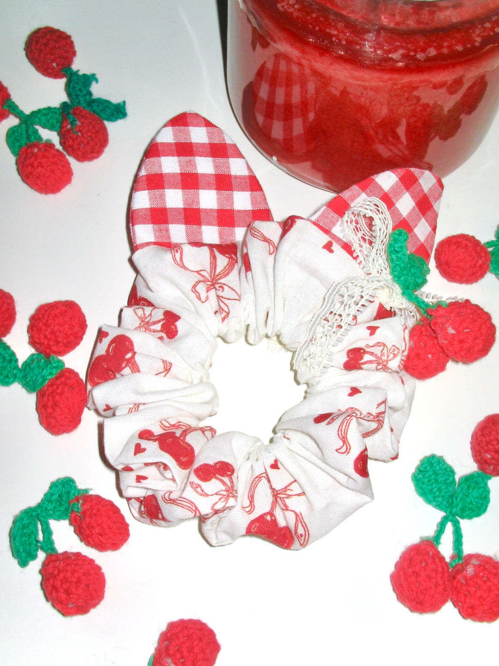 Cherry Fairy Ear Scrunchie