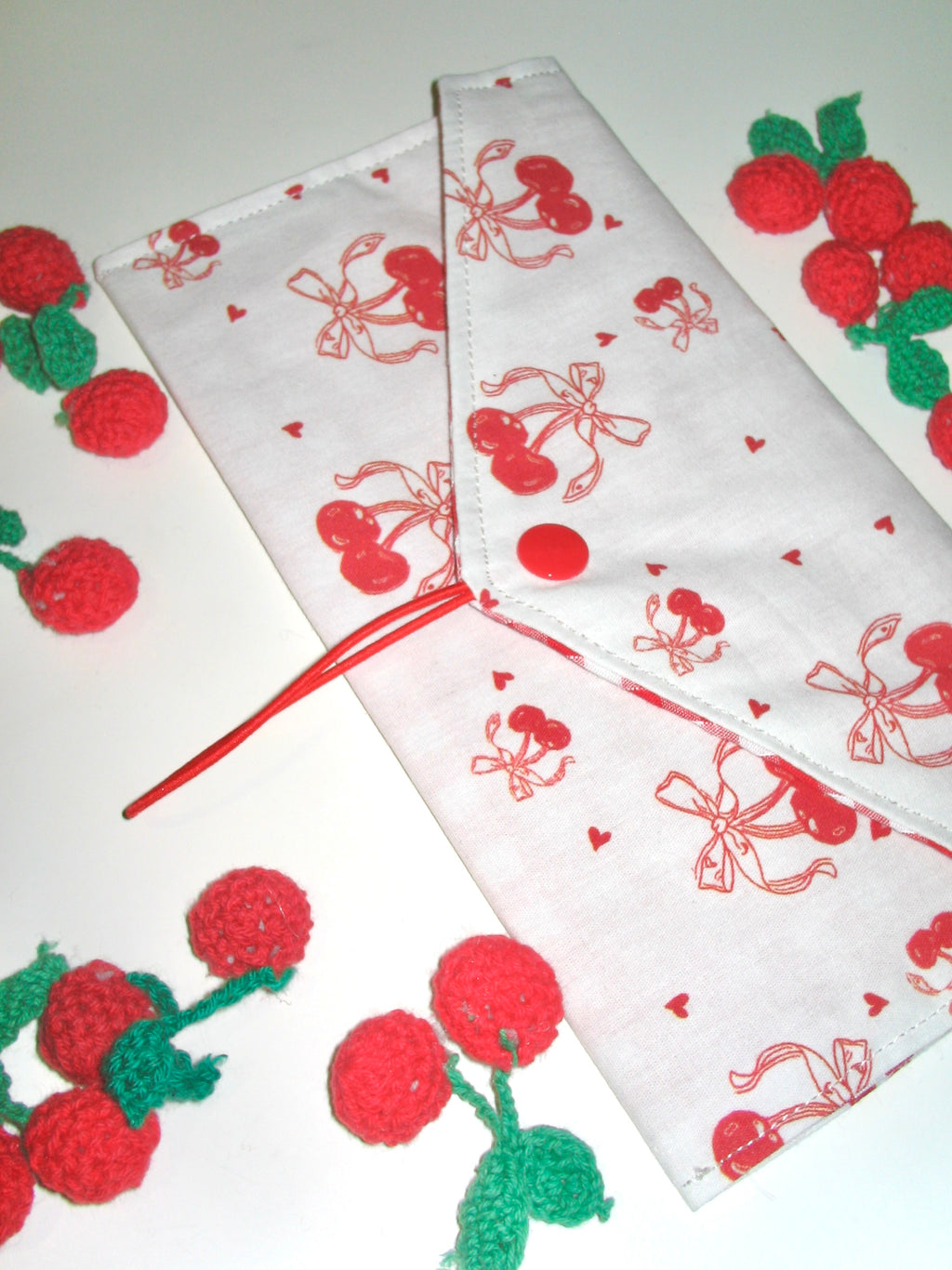 Cherry Print Envelope Pouch