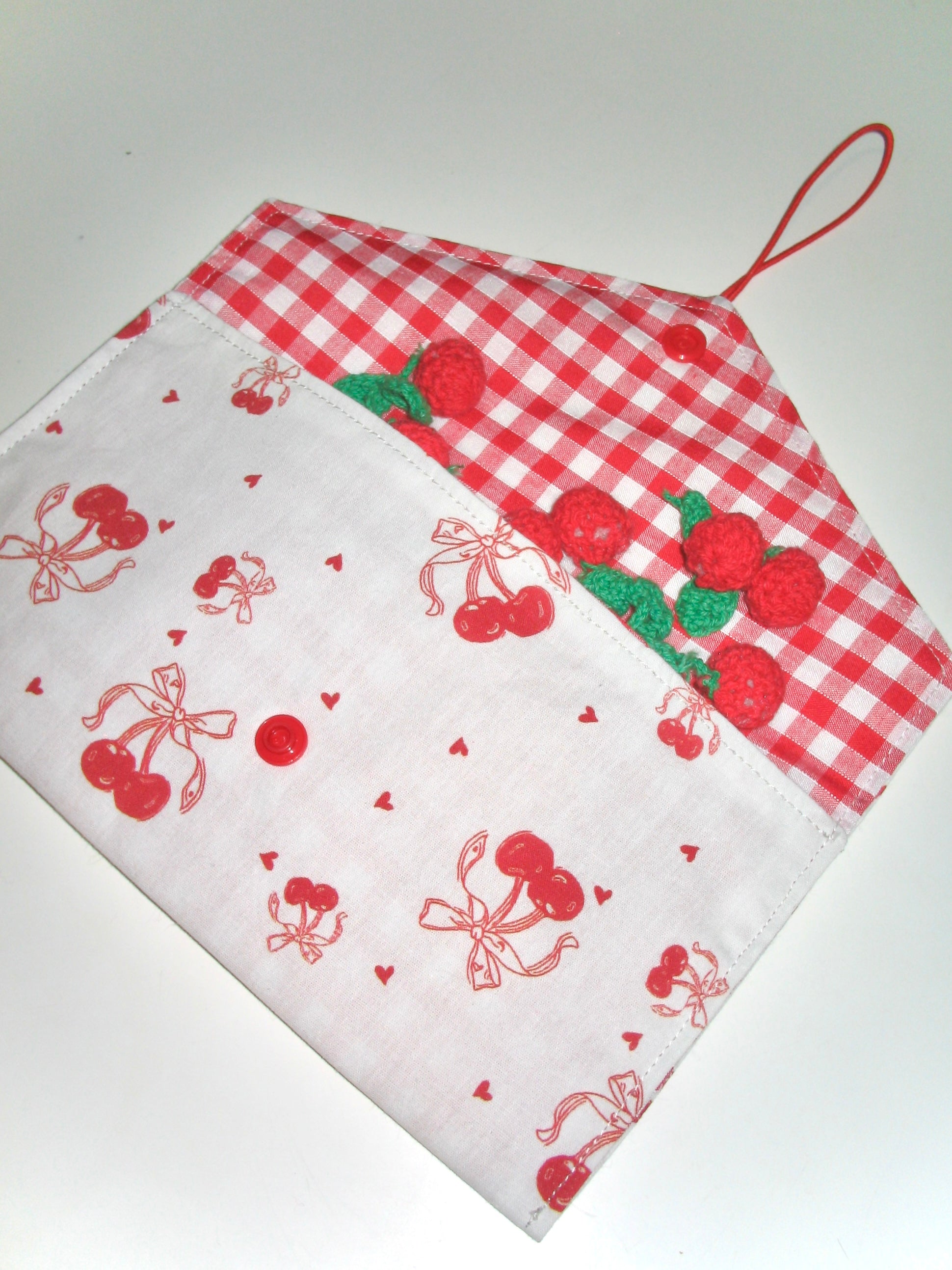 Cherry Print Envelope Pouch