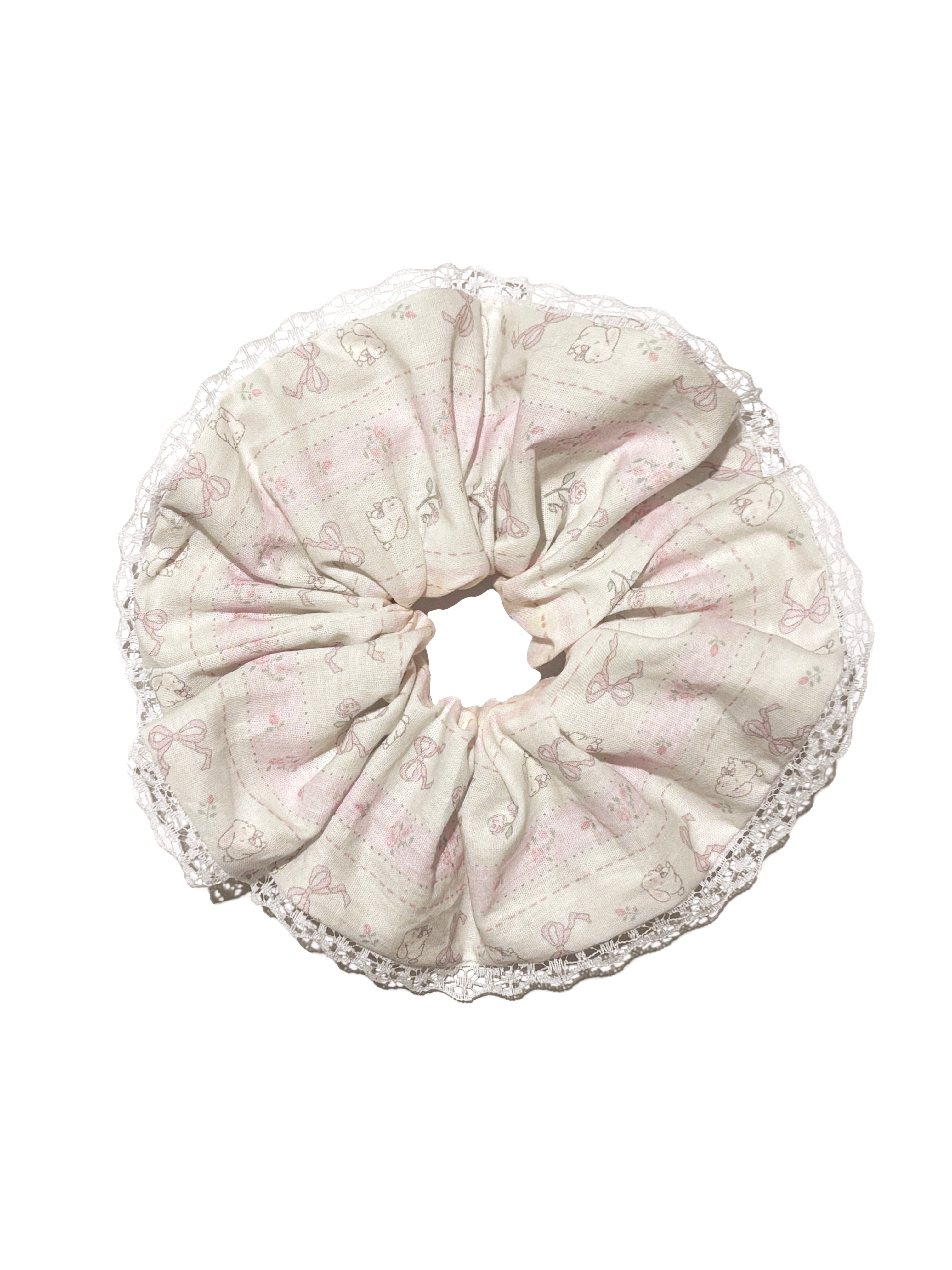 Bunny & Bow Lace Scrunchie