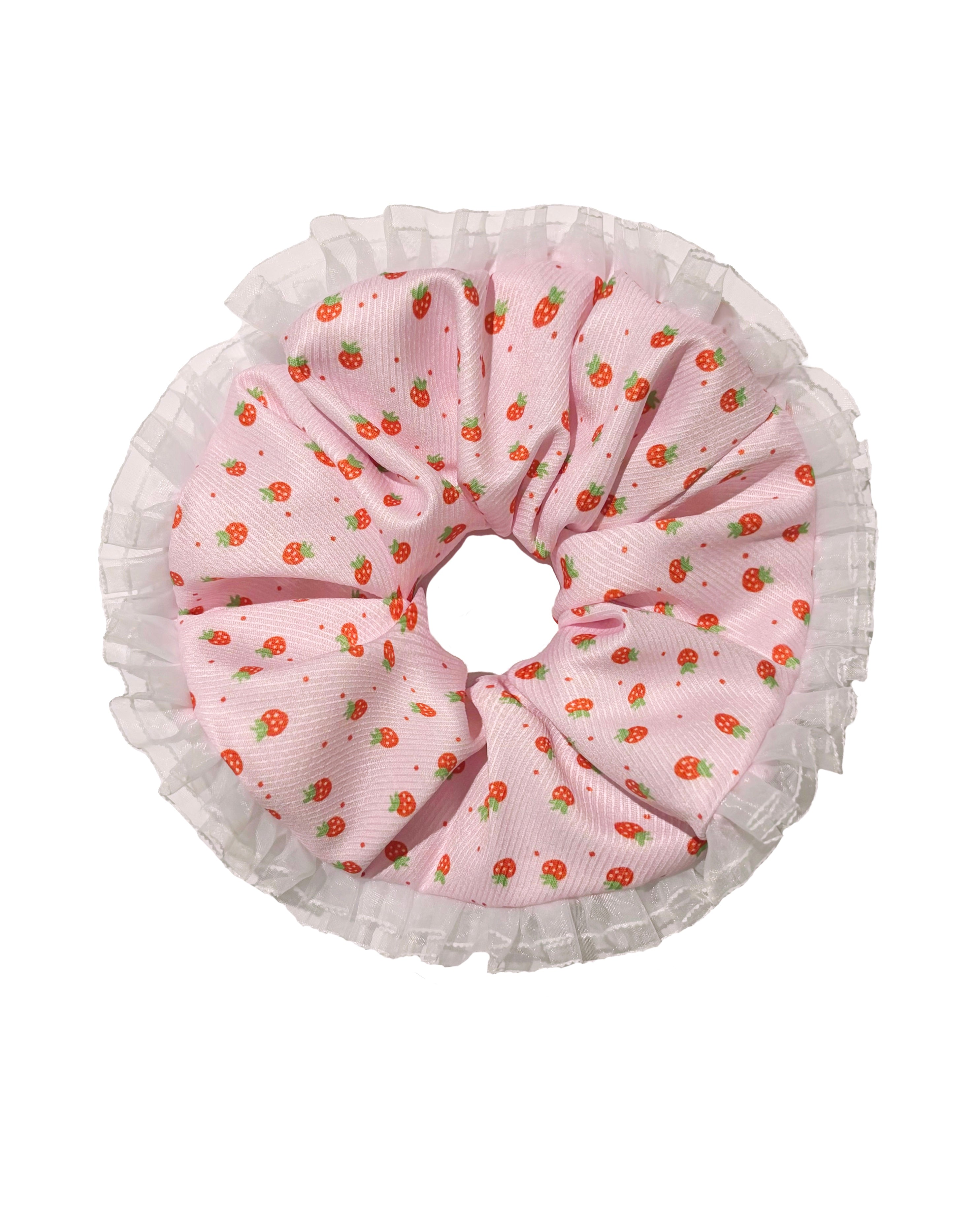 Strawberry Ruffle Scrunchie