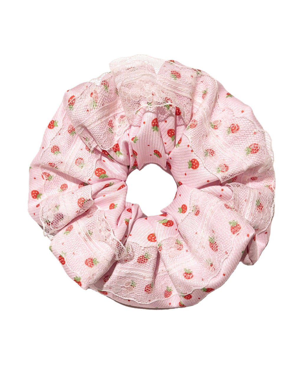 Strawberry Fields Forever Lace Scrunchie