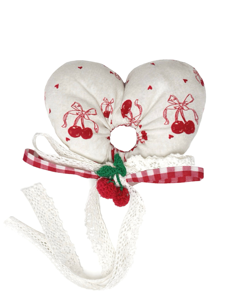 Cherry Heart Scrunchie