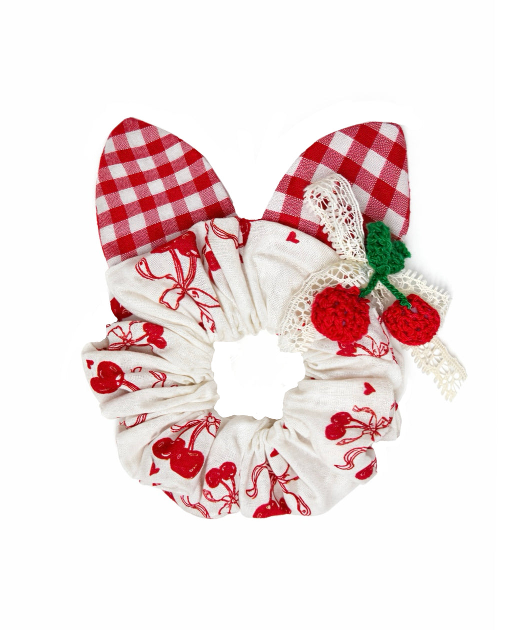 Cherry Fairy Ear Scrunchie